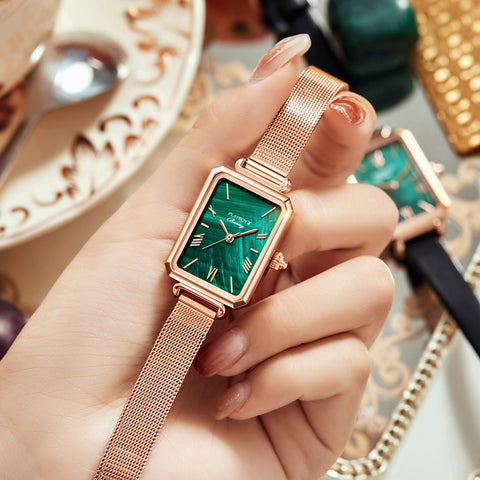 Rectangular Malachite Face Watch
