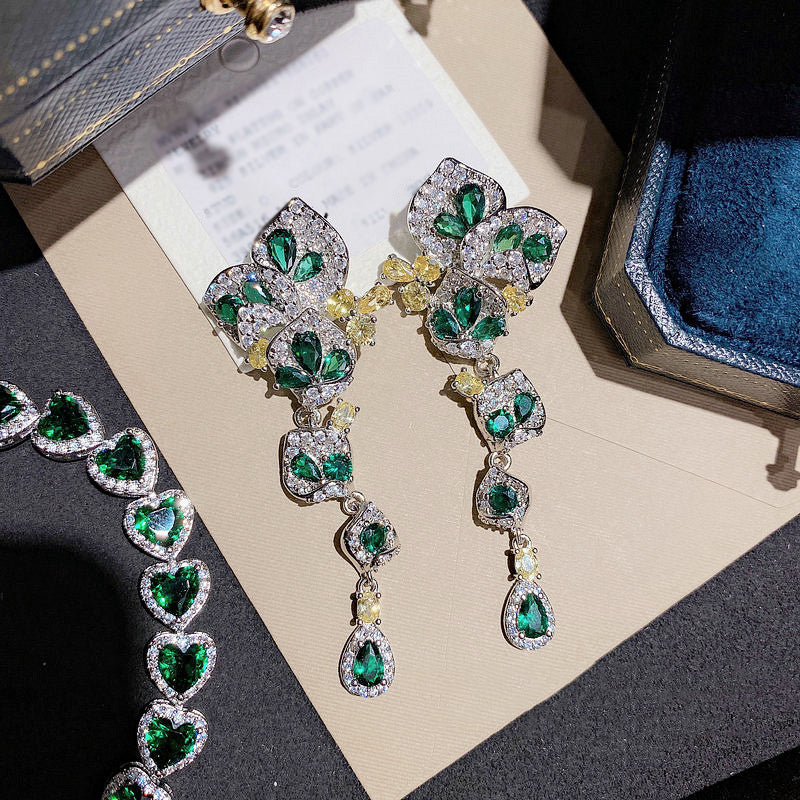 Vintage Oil Painting Emerald Set