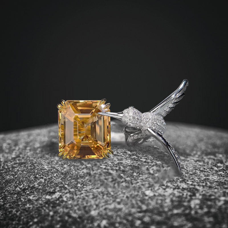 Fancy Yellow Citrine Bird Wrap Ring