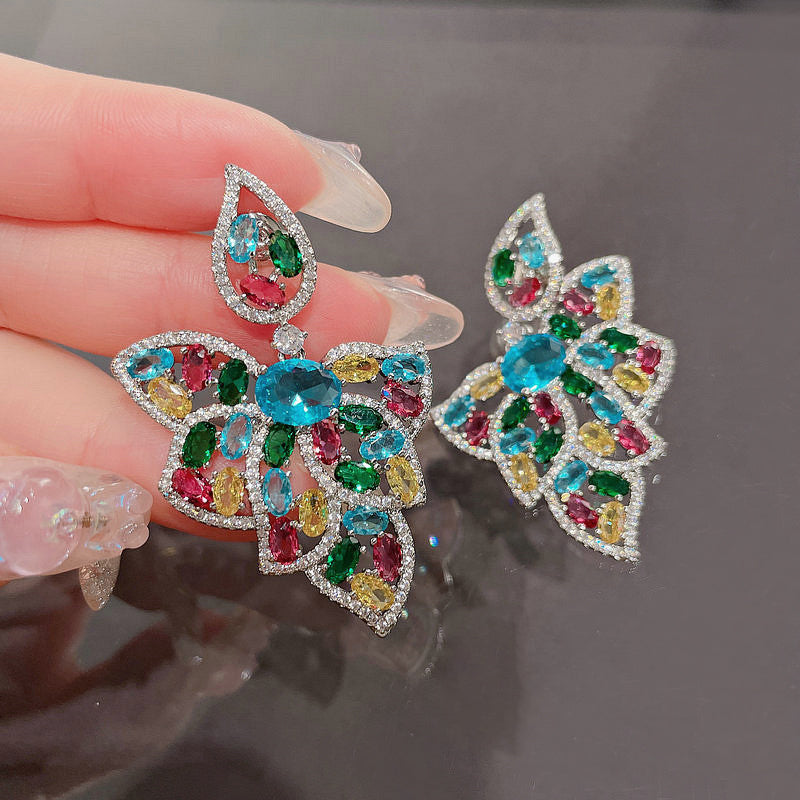 Mosaic Floral Drop Earrings