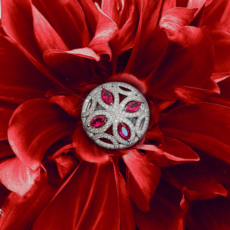 Oil Painting Ruby Open Ring