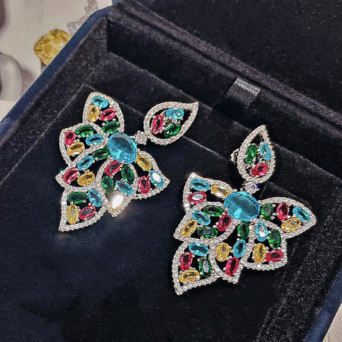 Mosaic Floral Drop Earrings