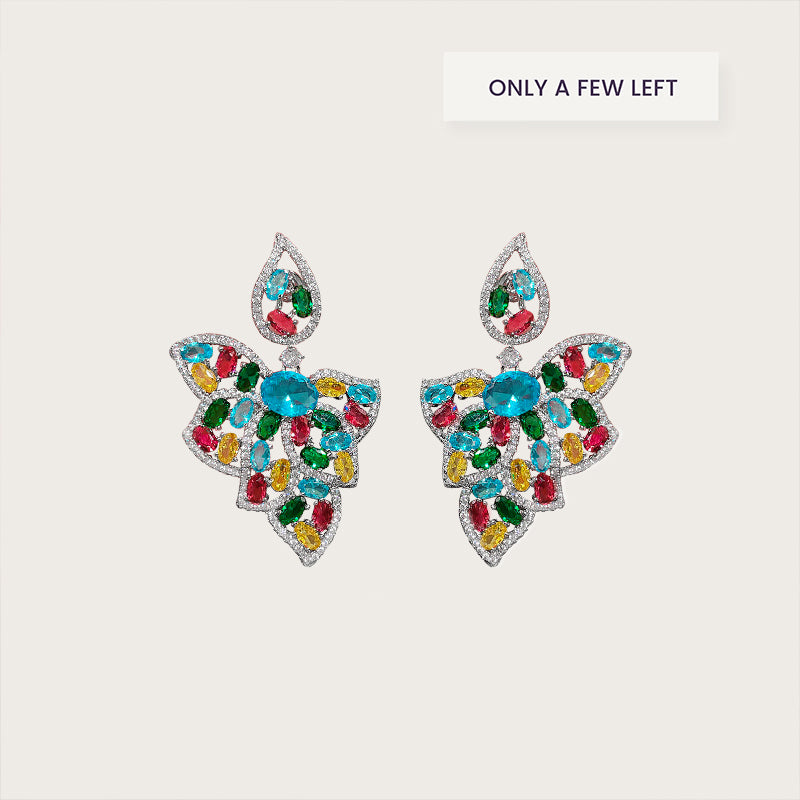 Mosaic Floral Drop Earrings