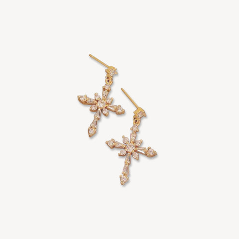 Atmospheric cross earrings