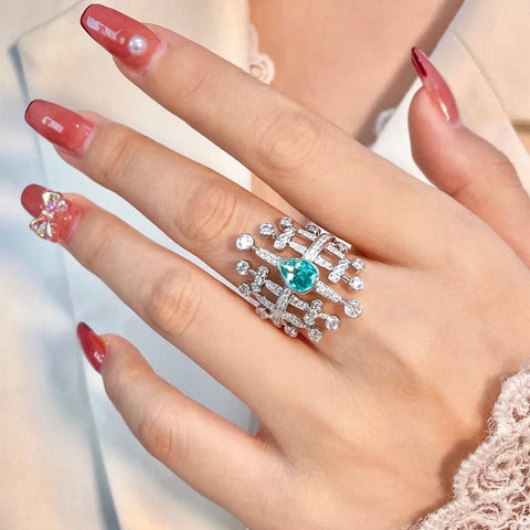 Royal Emerald Open Ring ·