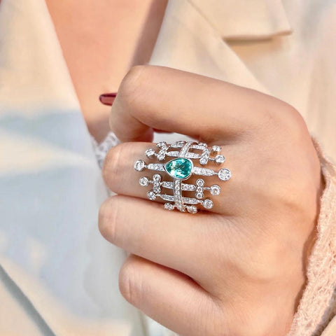 Royal Emerald Open Ring ·