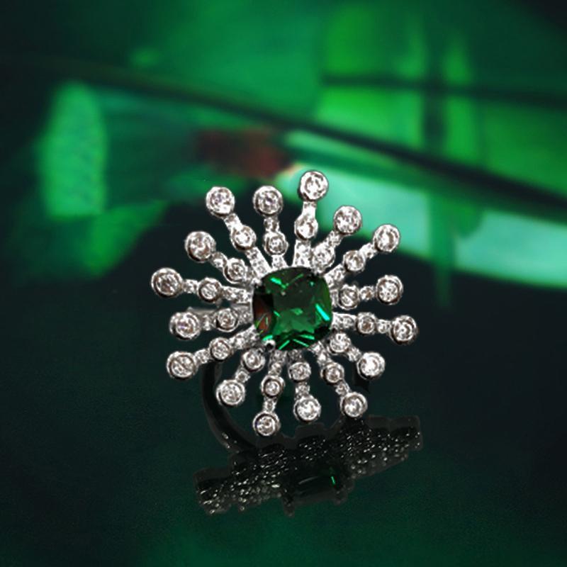 Royal Emerald Open Ring.