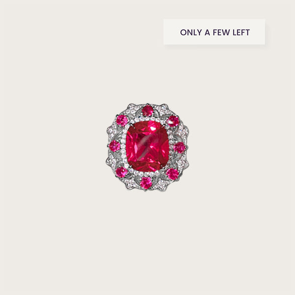 Pink Halo Ruby Open Ring