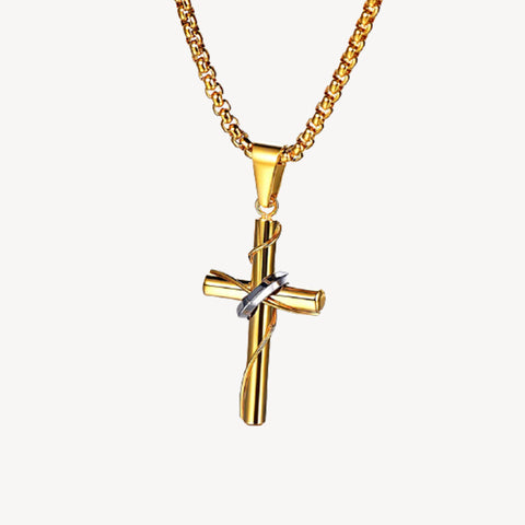 SOLID GOLD CROSS NECKLACE